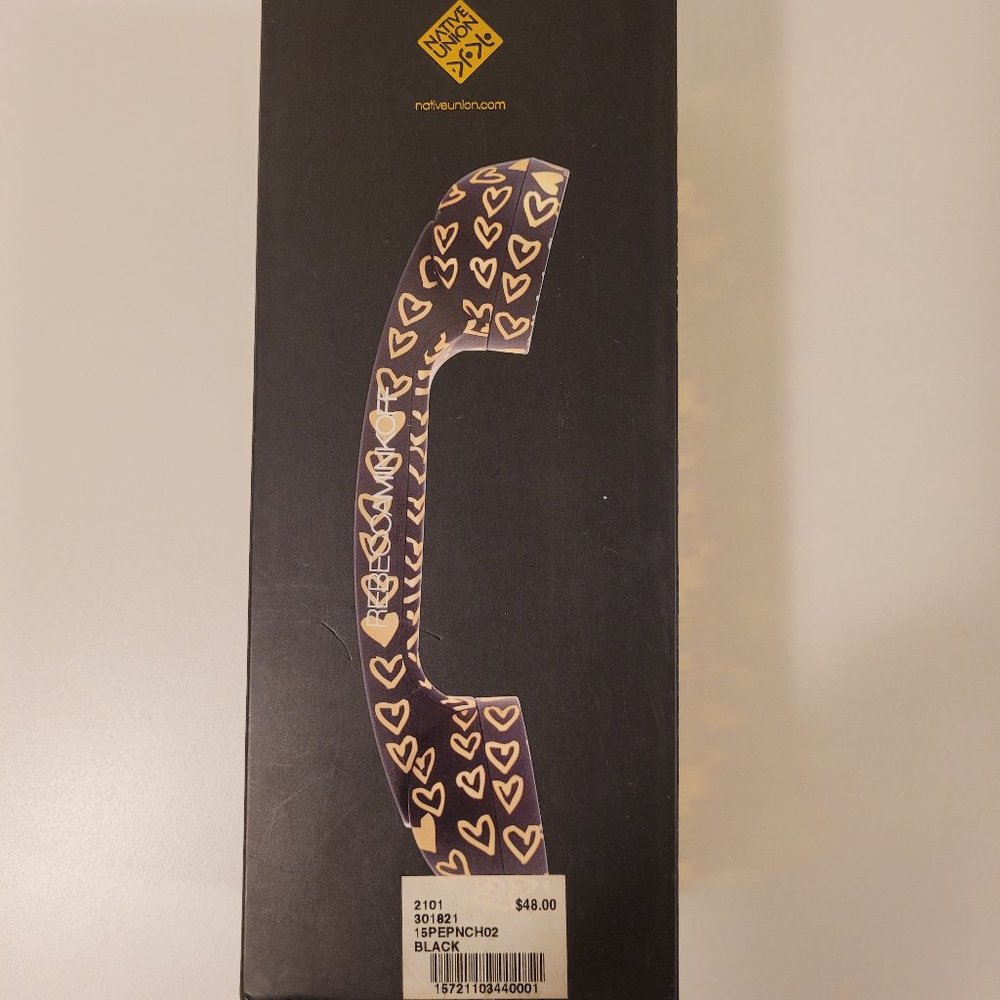Rebecca Minkoff Pop Phone "Retro" Handset Black with Gold Hearts